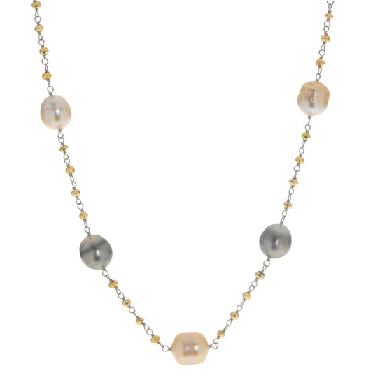 Sterling Silver Tahitian Pearl Necklace