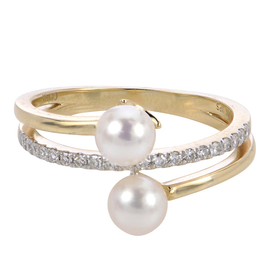 14KT Yellow Gold Akoya Pearl Ring