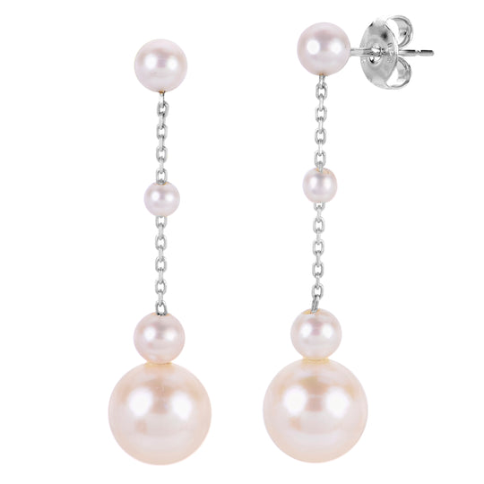 14KT White Gold Freshwater Pearl Earring