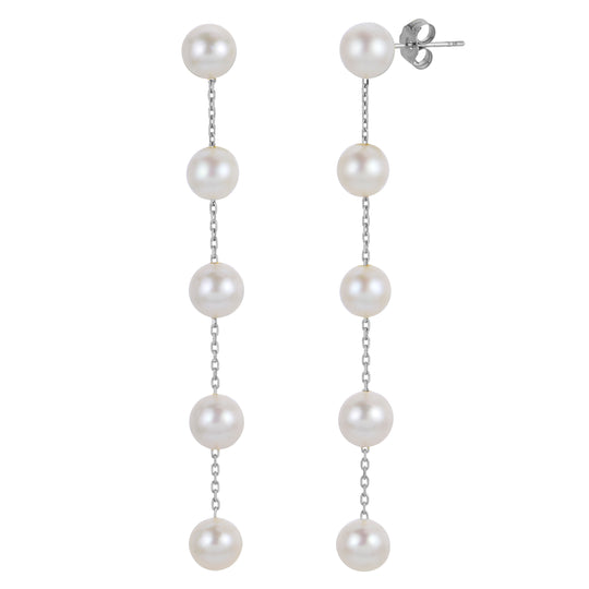 14KT White Gold Freshwater Pearl Earring