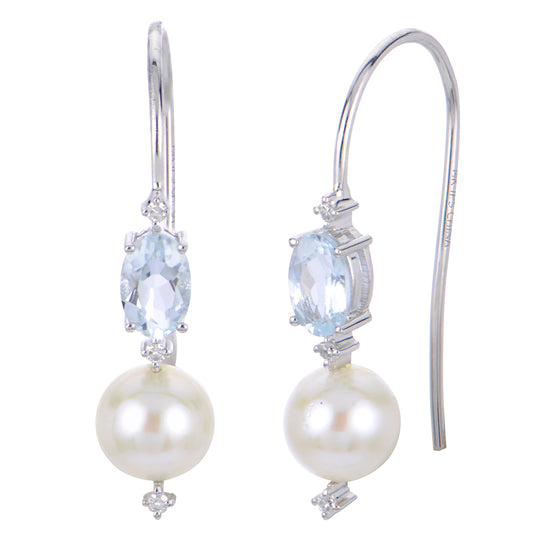 14KT White Gold Freshwater Pearl Earring