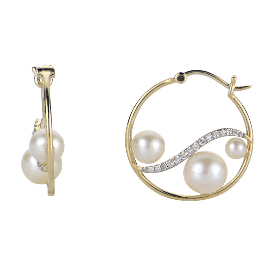 14KT Yellow Gold Freshwater Pearl Earring