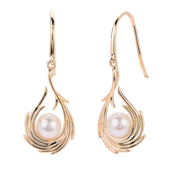 14KT Yellow Gold Freshwater Pearl Earring