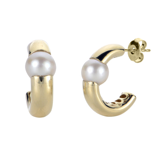 14KT Yellow Gold Freshwater Pearl Earring