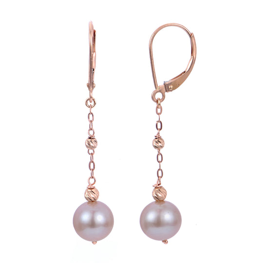 14KT Rose Gold Freshwater Pearl Earring