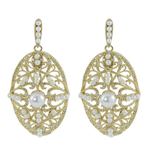 14KT Yellow Gold Akoya Pearl Earring