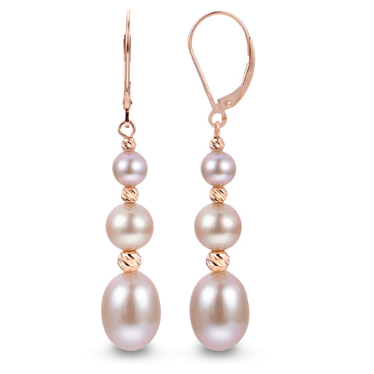 14KT Rose Gold Freshwater Pearl Earring