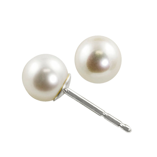 14KT White Gold Akoya Pearl Earring