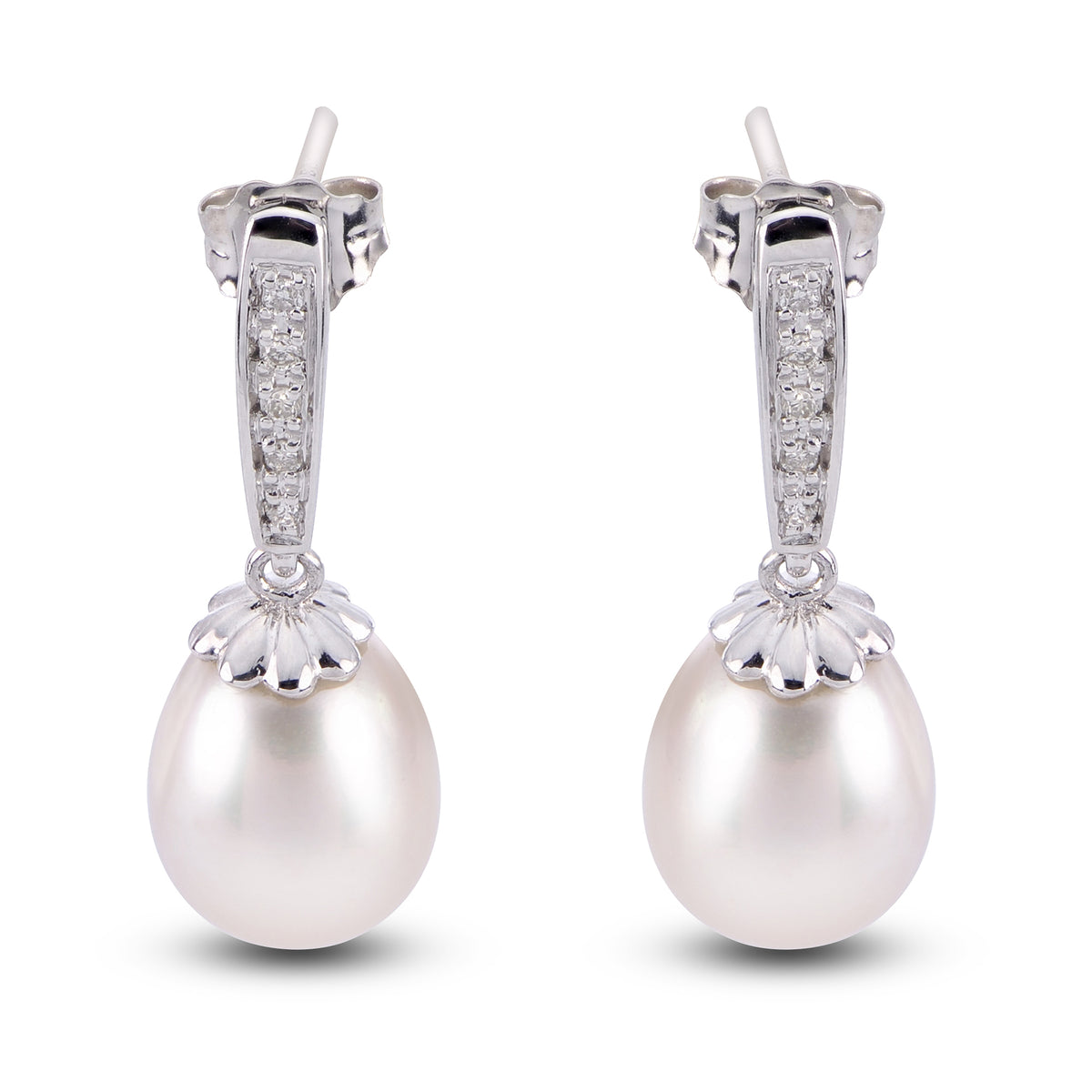 14KT White Gold Freshwater Pearl Earring