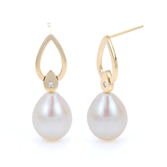 14KT Yellow Gold Freshwater Pearl Earring