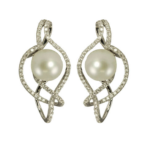 14KT White Gold Freshwater Pearl Earring