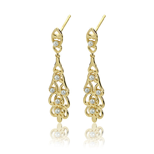 14KT Yellow Gold Freshwater Pearl Earring