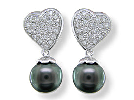 14KT White Gold Tahitian Earring