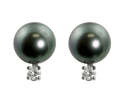 14KT White Gold Tahitian Pearl Earring