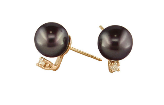 14KT Yellow Gold Tahitian Pearl Earring