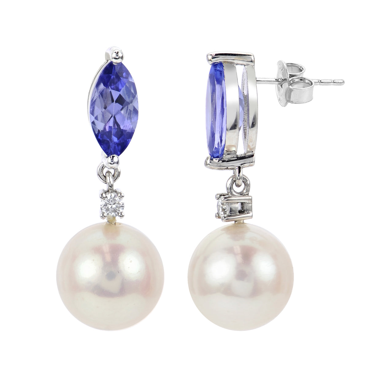 14KT White Gold Freshwater Pearl Earring
