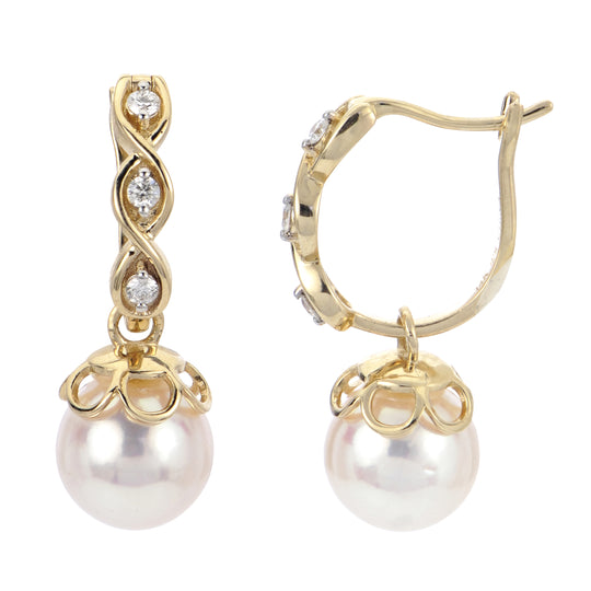 14KT Yellow Gold Akoya Pearl Earring