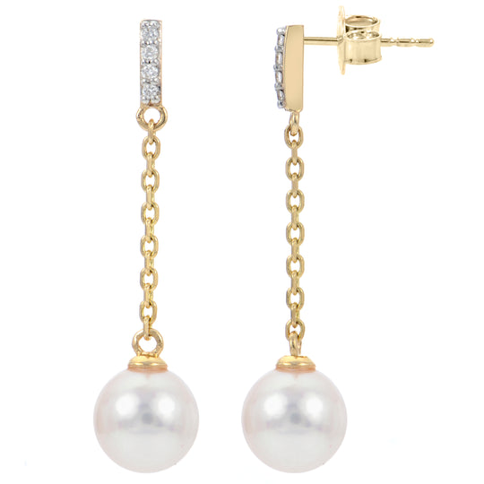 14KT Yellow Gold Akoya Pearl Earring
