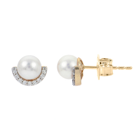 14KT Yellow Gold Akoya Pearl Earring