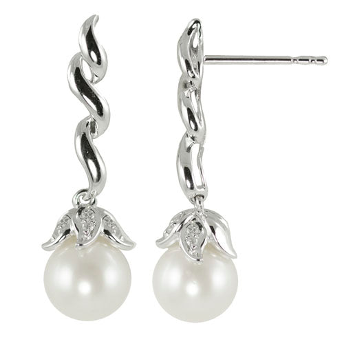 14KT White Gold Freshwater Pearl Earring