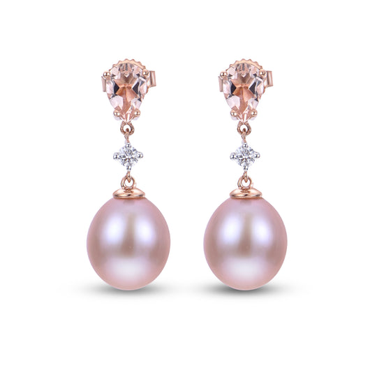 14KT Rose Gold Freshwater Pearl Earring