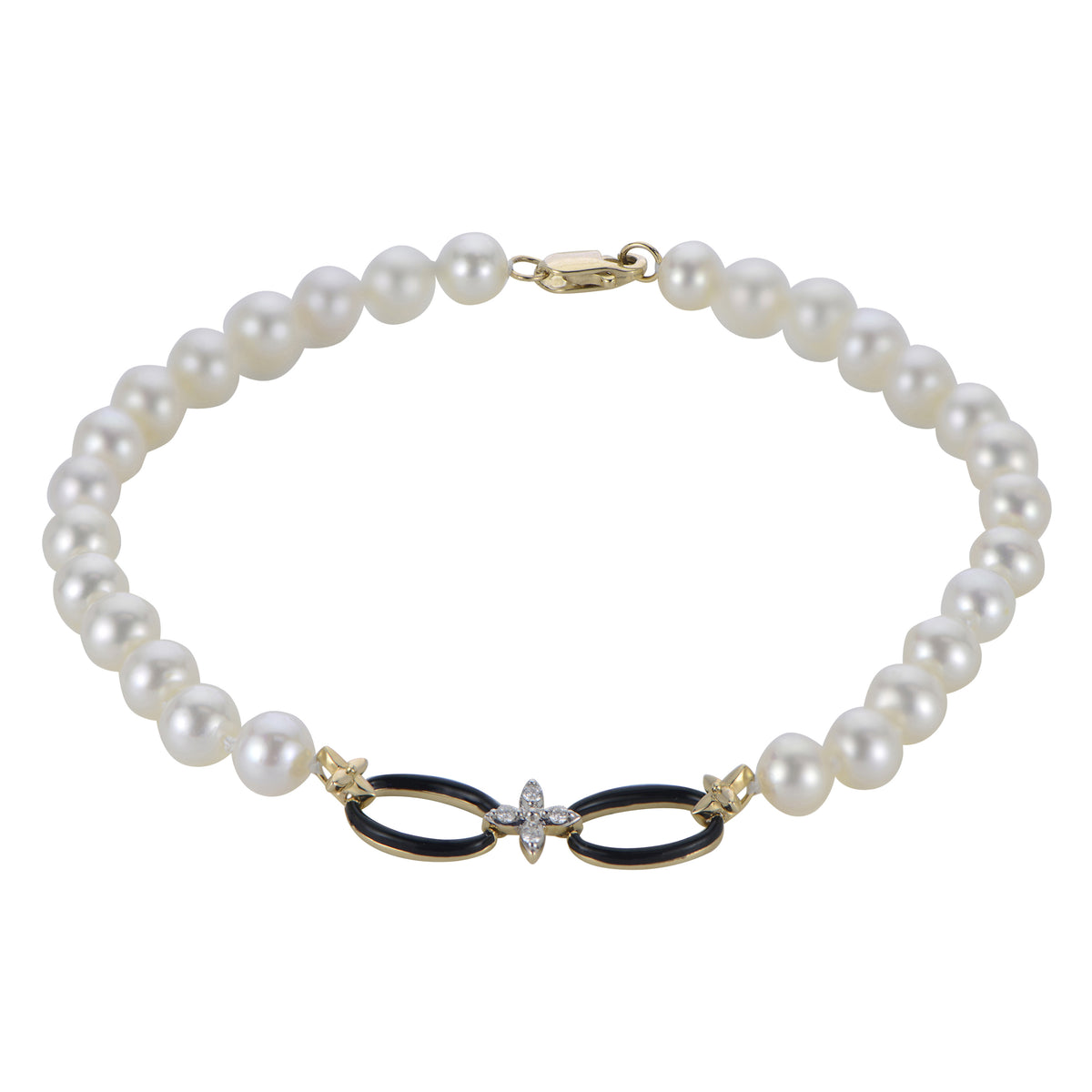 14KT Yellow Gold Freshwater Pearl Bracelet