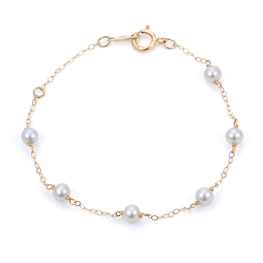 Children's 14KT Yellow Gold Freshwater Pearl Bracelet