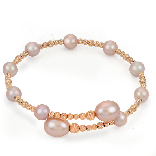 14KT Rose Gold Freshwater Pearl Bracelet