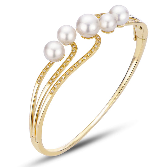 14KT Yellow Gold Akoya Pearl Bracelet