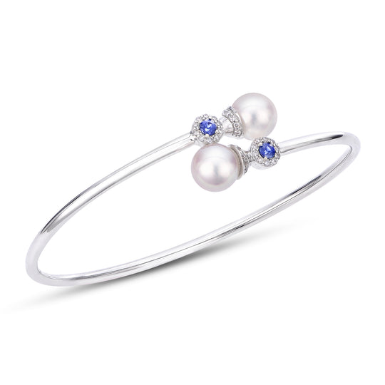 14KT White Gold Akoya Pearl Bracelet