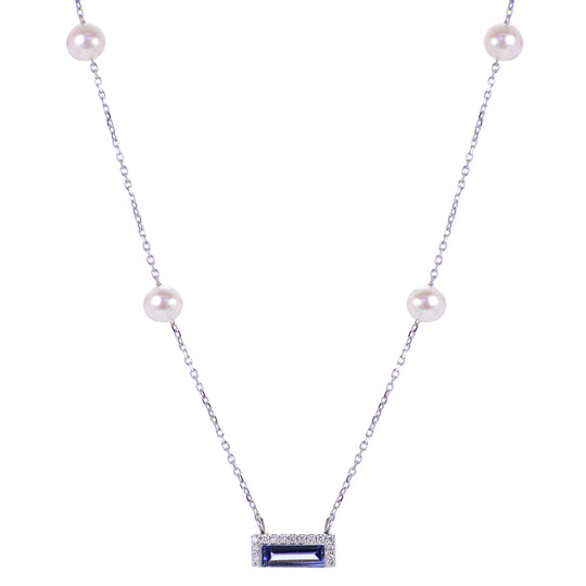 14KT White Gold Freshwater Pearl Necklace