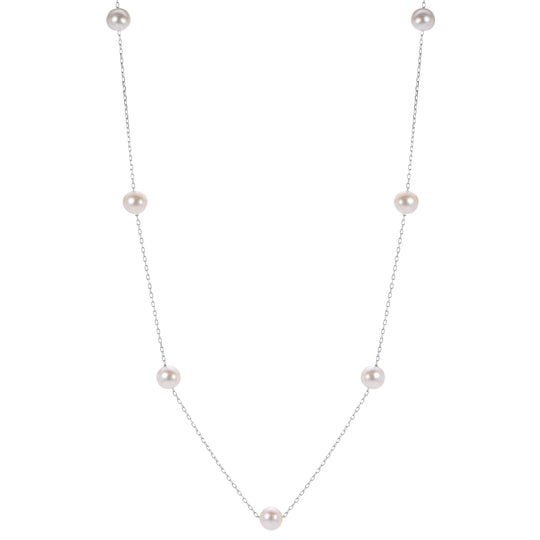 14KT White Gold Freshwater Pearl Necklace