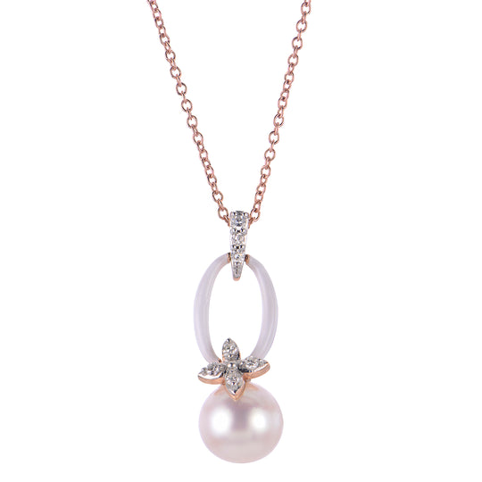 14KT Rose Gold Freshwater Pearl Necklace