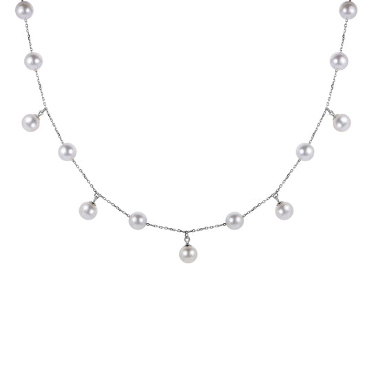 14KT White Gold Freshwater Pearl Necklace