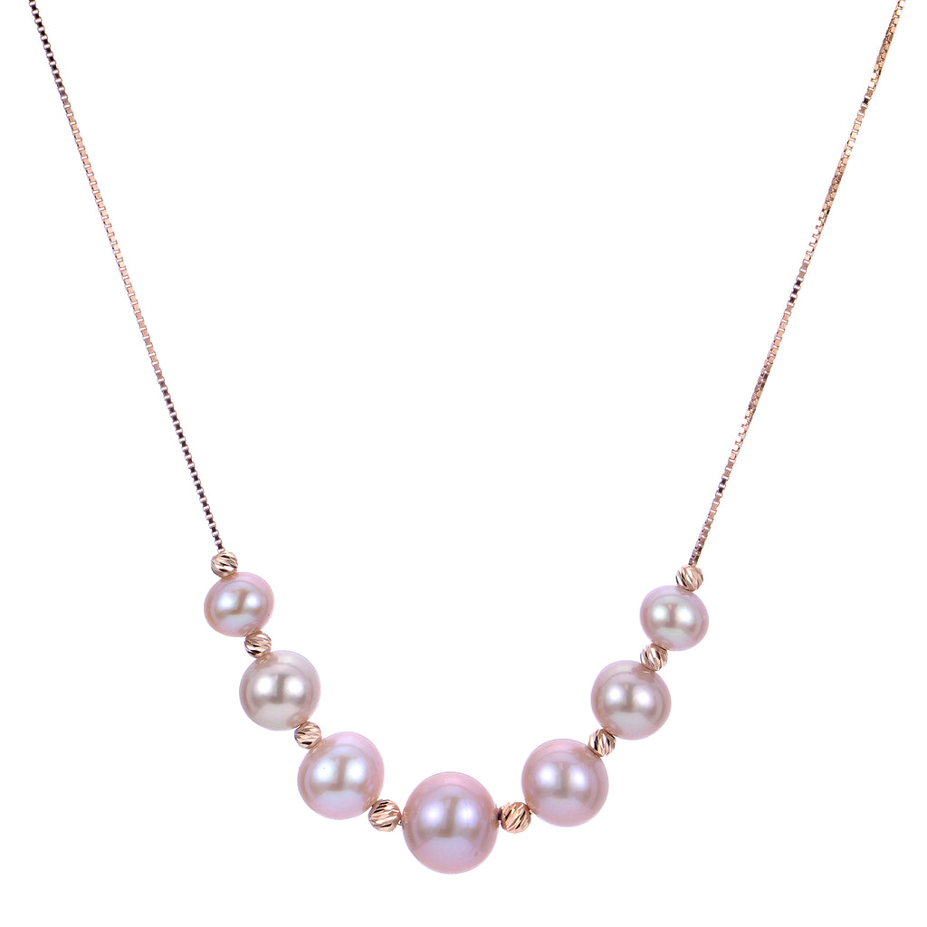 14KT Rose Gold Freshwater Pearl Necklace