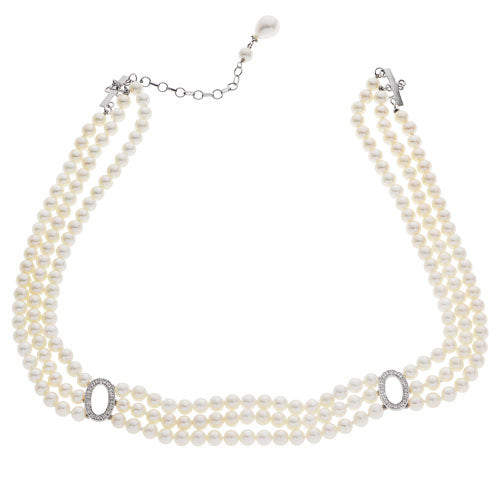 14KT White Gold Freshwater Necklace