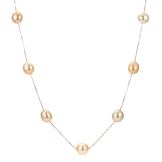 14KT Yellow Gold Golden South Sea Pearl Necklace