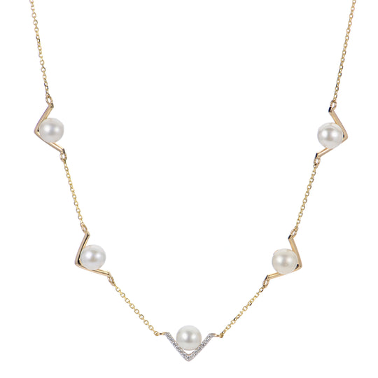 14KT Yellow Gold Freshwater Pearl Necklace