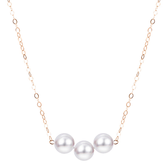 14KT Yellow Gold Akoya Pearl Necklace