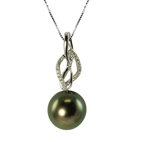 14KT White Gold Tahitian Pearl Pendant