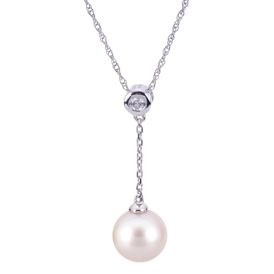 14KT White Gold Freshwater Pearl Pendant