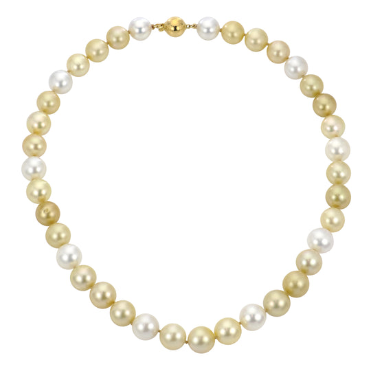 18KT Yellow Gold Golden South Sea Pearl Necklace
